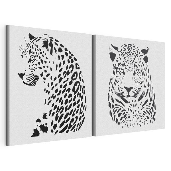 Lámina modular sobre lienzo Majestuoso felino con un diseño llamativo