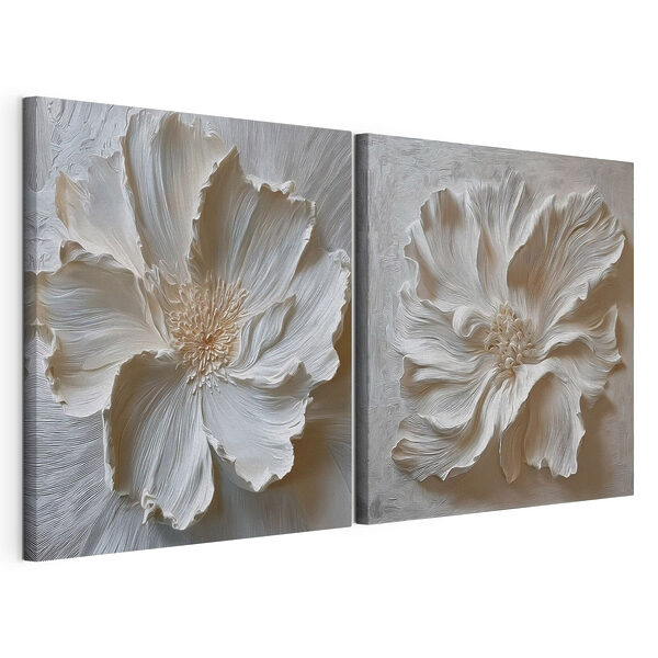 Lámina modular sobre lienzo Elegante arte floral en tonos suaves