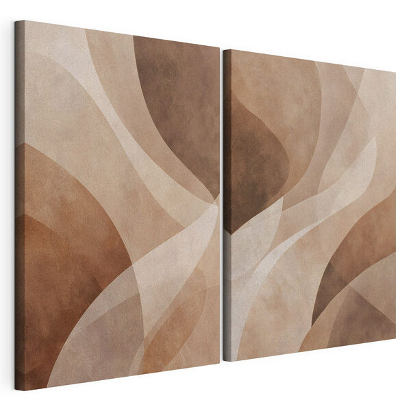Lámina modular sobre lienzo Lámina modular sobre lienzo Curvas abstractas en tonos cálidos (SKU: m30096)