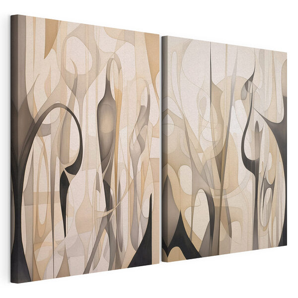 Lámina modular sobre lienzo Par de obras de arte