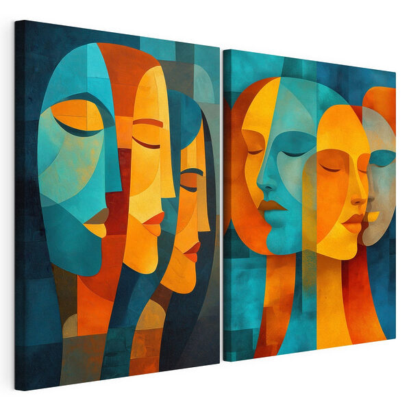 Lámina modular sobre lienzo Collage de rostros