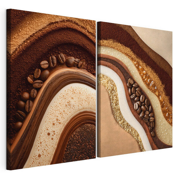 Lámina modular sobre lienzo Delicia de café y caramelo en capas