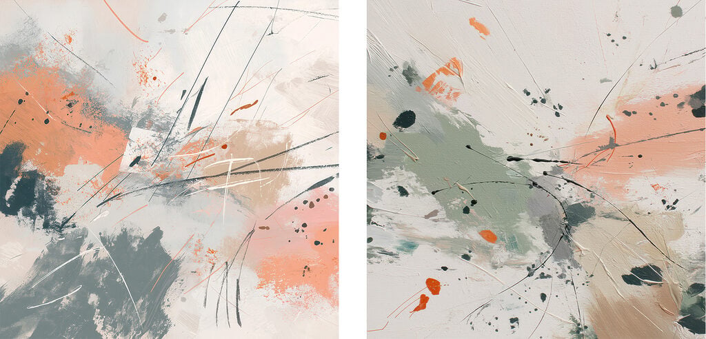 Dynamic splatters of color converge here