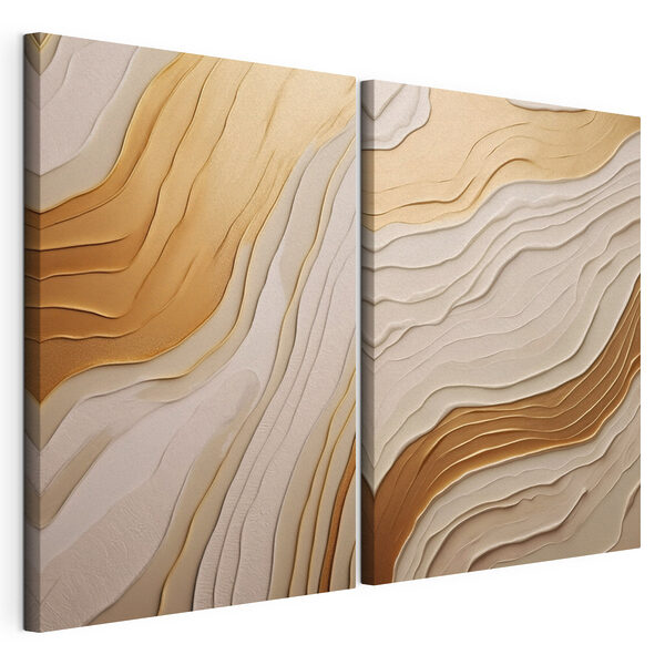 Lámina modular sobre lienzo Motivos fluidos en tonos suaves