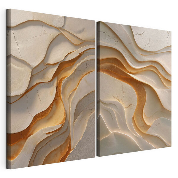 Lámina modular sobre lienzo Lámina modular sobre lienzo Ondas de calidez en tonos suaves (SKU: m30182)