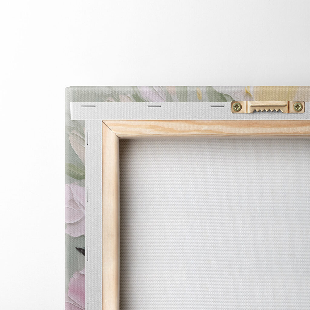 Painting of flowers on canvas