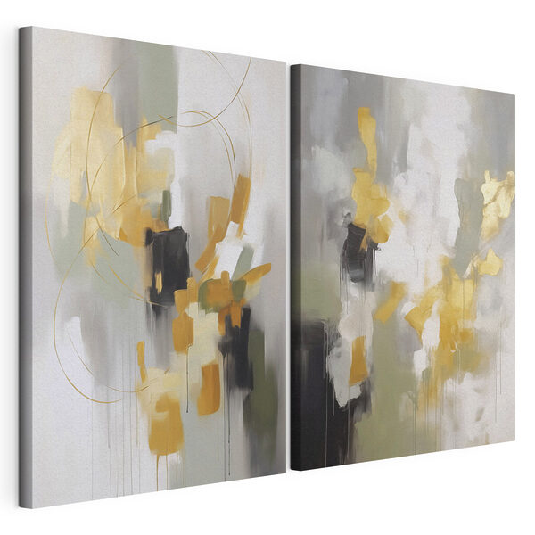 Lámina modular sobre lienzo Expresiones abstractas en tonos suaves