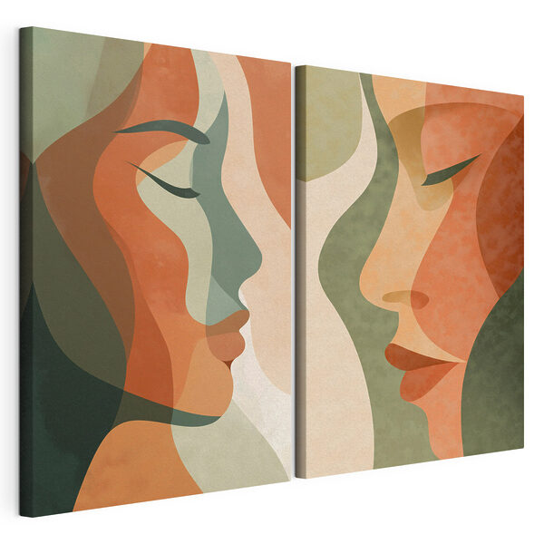 Lámina modular sobre lienzo Vista lateral del rostro de una mujer