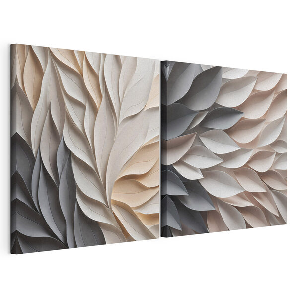 Lámina modular sobre lienzo Formas fluidas en tonos suaves