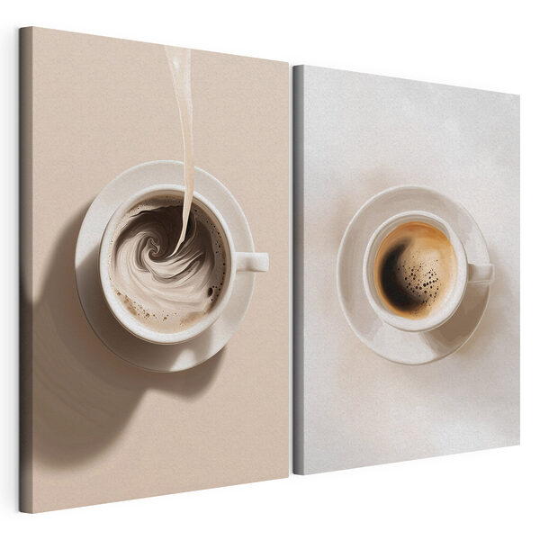 Lámina modular sobre lienzo Remolinos de café en una taza