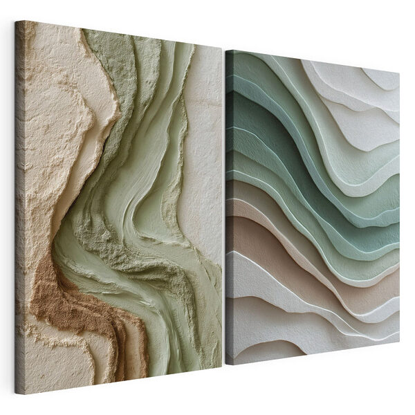 Lámina modular sobre lienzo Curvas naturales en tonos suaves
