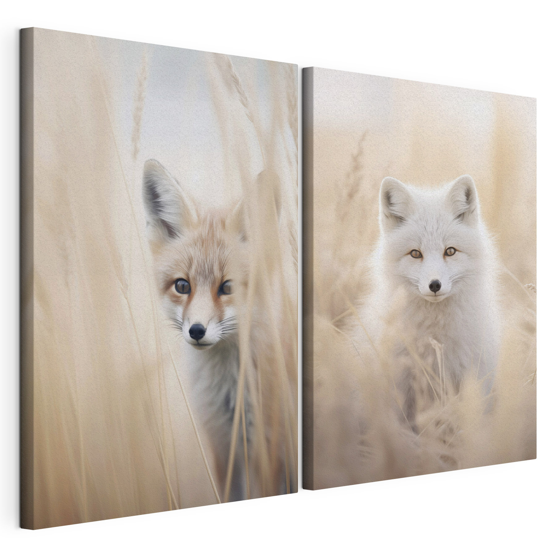 Collage of two foxes