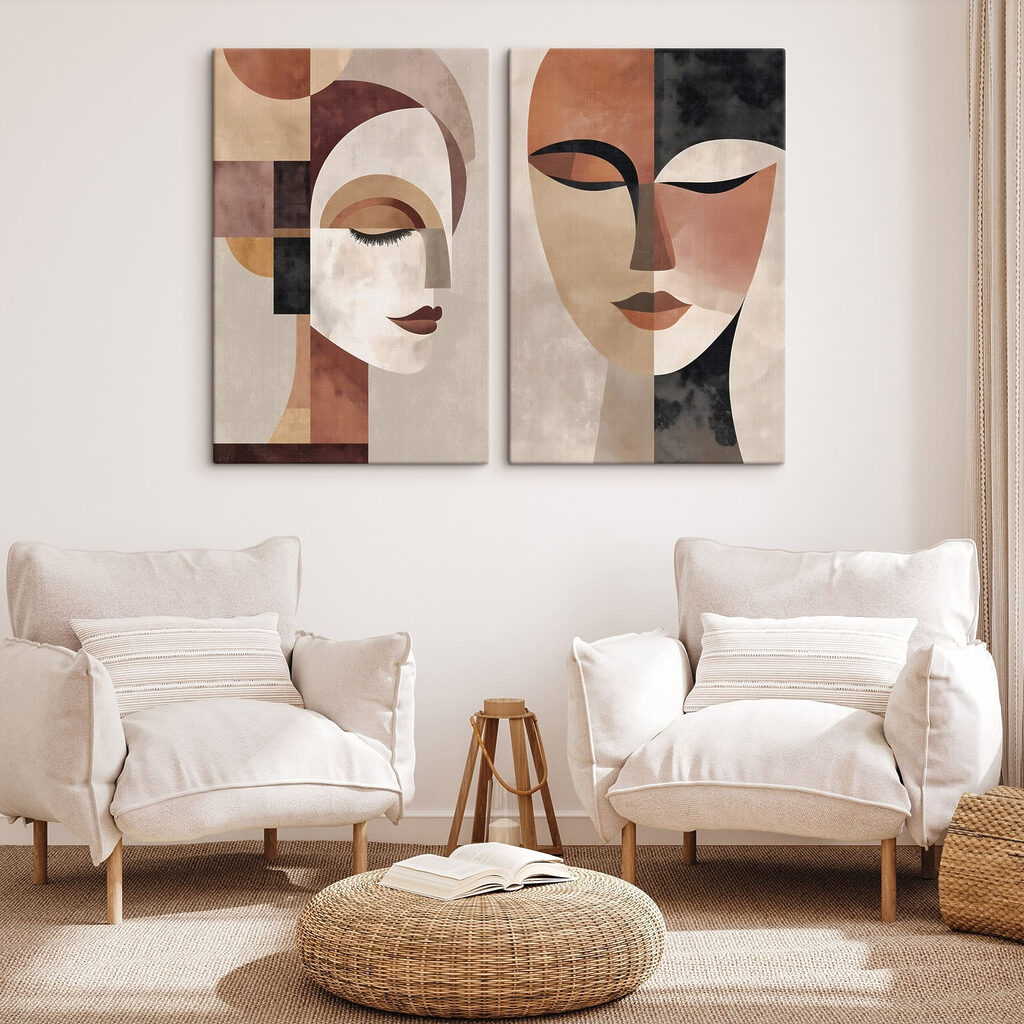 Couple of faces of women