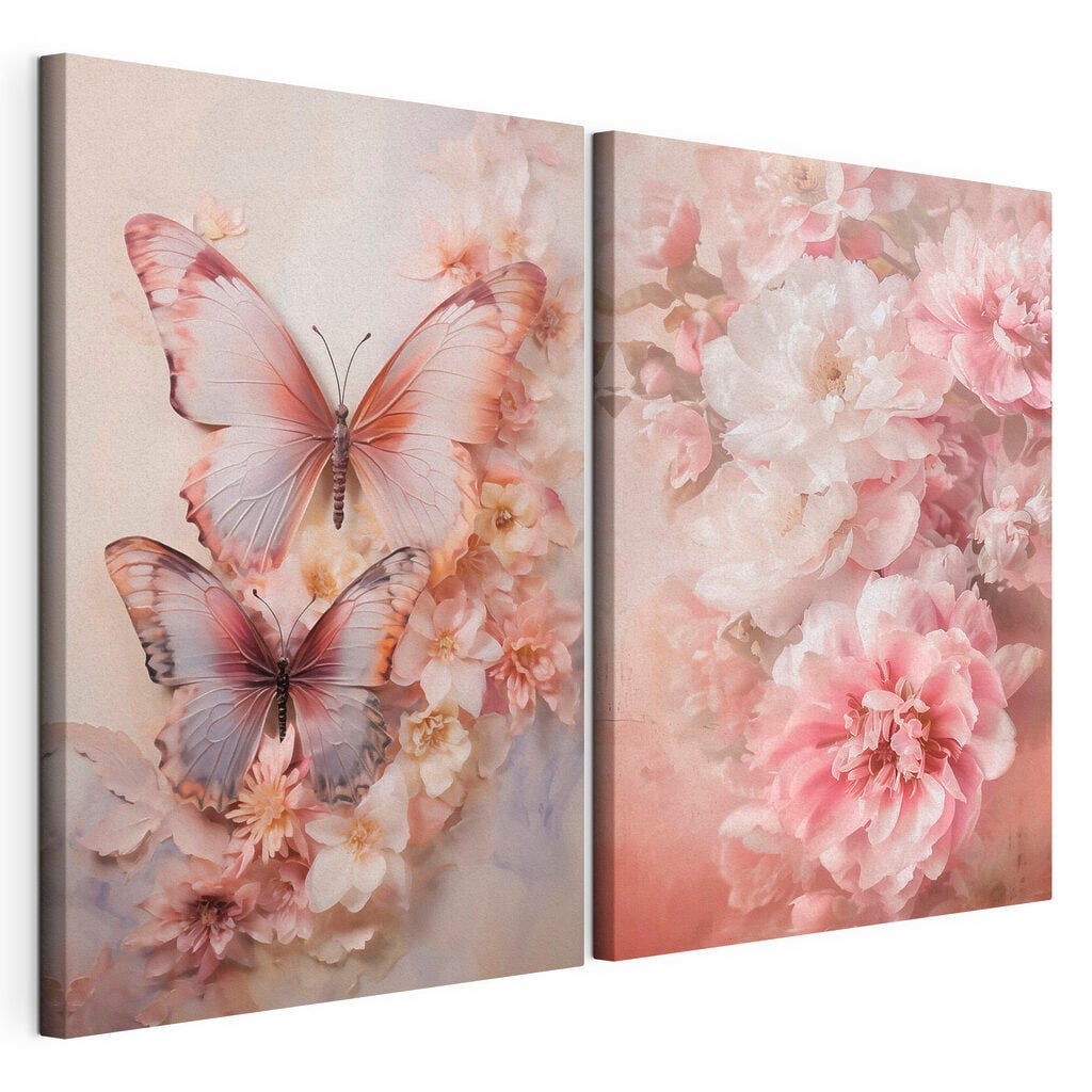 Two butterflies on a flower