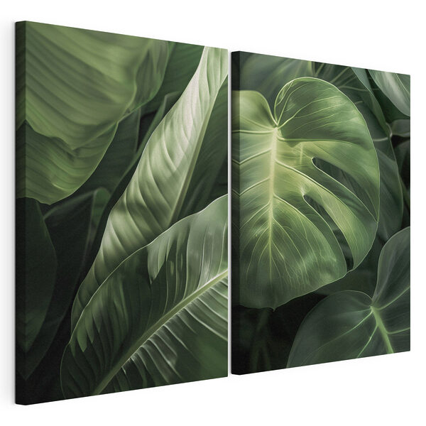 Lámina modular sobre lienzo Lámina modular sobre lienzo Exuberante vegetación en motivos armoniosos (SKU: m30274)