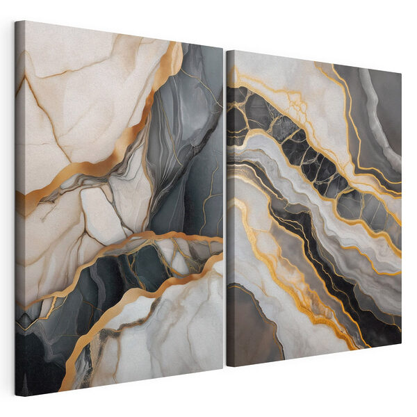 Lámina modular sobre lienzo - Capas fluidas de colores contrastantes
