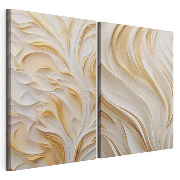 Lámina modular sobre lienzo Lámina modular sobre lienzo Líneas fluidas con tonos suaves (SKU: m30294)