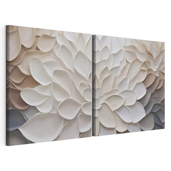 Lámina modular sobre lienzo Pétalos delicados en colores suaves