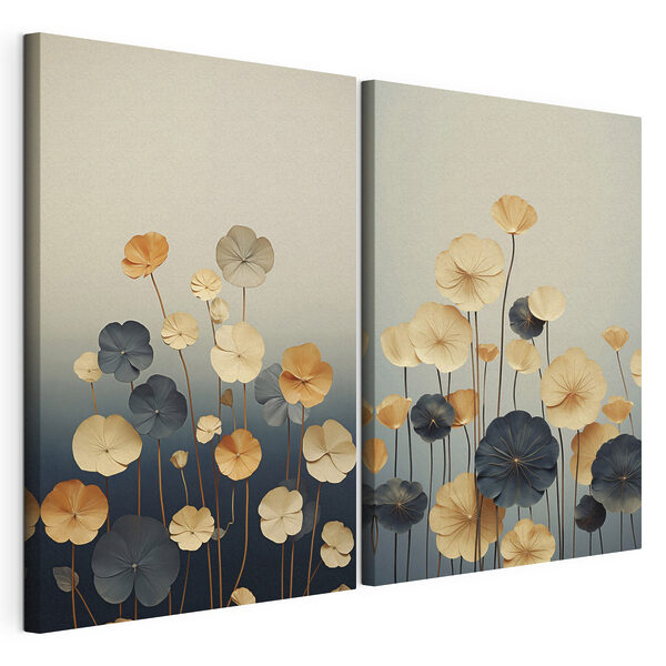 Lámina modular sobre lienzo Lámina modular sobre lienzo Delikadas flores en colores suaves (SKU: m30317)