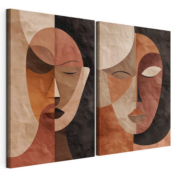 Lámina modular sobre lienzo Lámina modular sobre lienzo Un par de caras de diferentes colores (SKU: m30329)