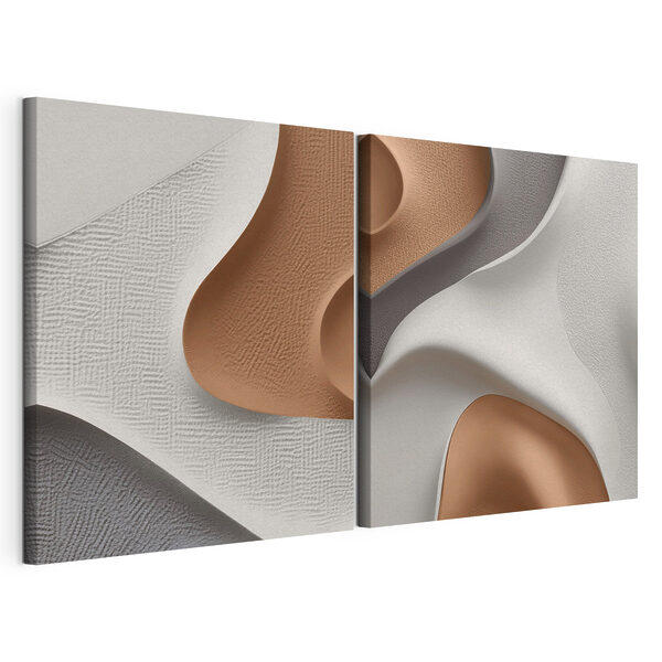Lámina modular sobre lienzo Lámina modular sobre lienzo Curvas elegantes en tonos contrastantes (SKU: m30339)