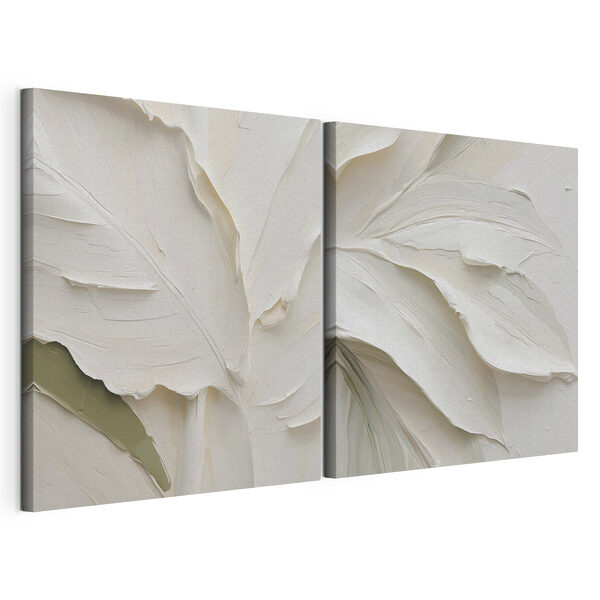 Lámina modular sobre lienzo Lámina modular sobre lienzo Hojas de preciosa factura en distintos tonos (SKU: m30340)
