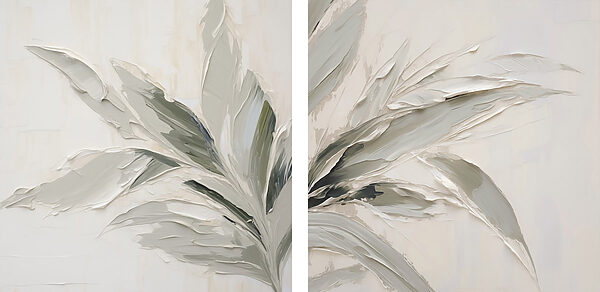 Lush leaves in soft tones