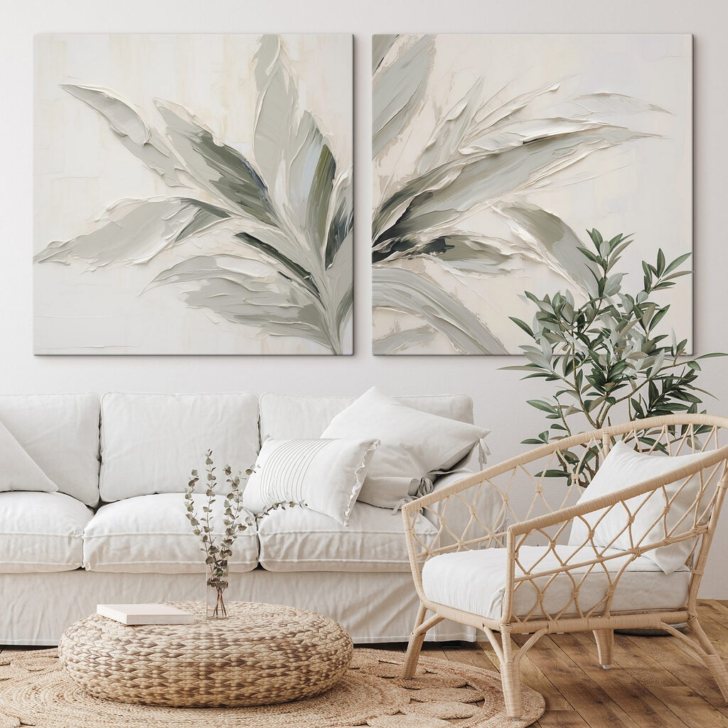 Lush leaves in soft tones