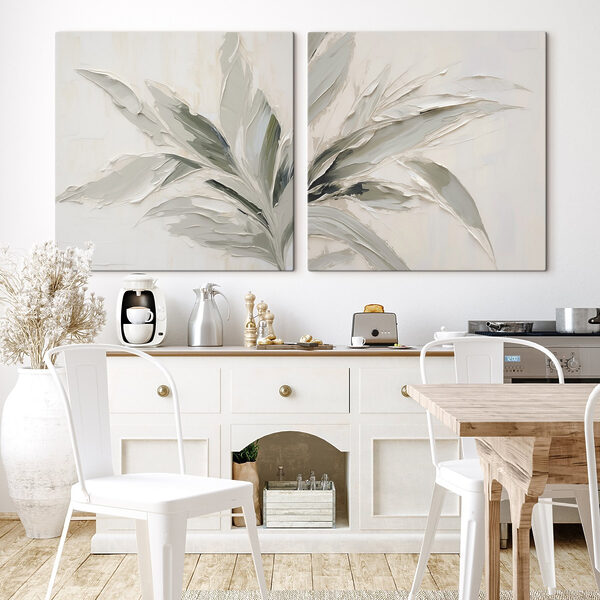 Lush leaves in soft tones