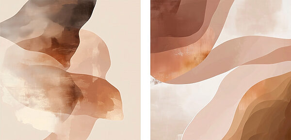 Abstract shapes in warm tones