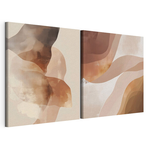 Lámina modular sobre lienzo Lámina modular sobre lienzo Formas abstractas en tonos cálidos (SKU: m30345)