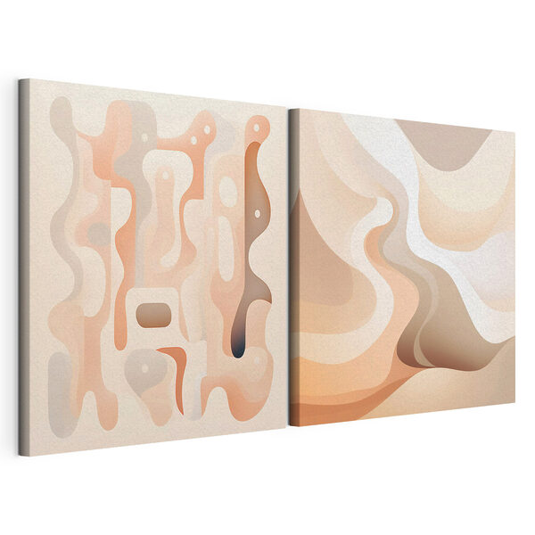Lámina modular sobre lienzo Lámina modular sobre lienzo Curvas suaves en colores cálidos (SKU: m30349)