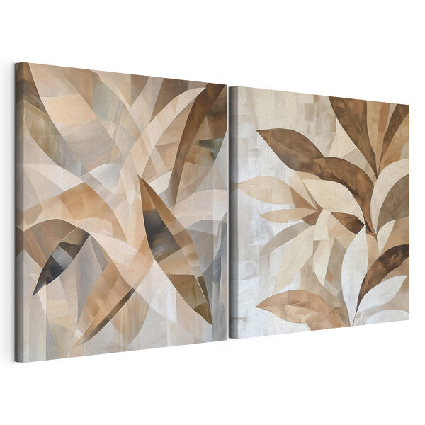 Lámina modular sobre lienzo Lámina modular sobre lienzo Formas fluidas en tonos cálidos (SKU: m30350)