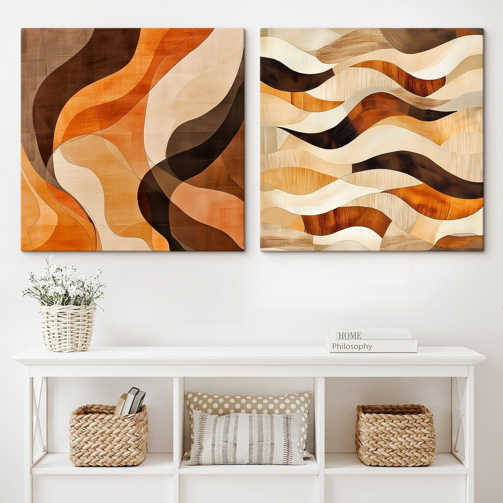 Flowing shapes in warm tones