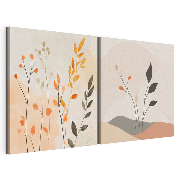 Lámina modular sobre lienzo Lámina modular sobre lienzo Dos imágenes de plantas (SKU: m30363)