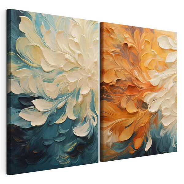 Lámina modular sobre lienzo Lámina modular sobre lienzo Dos imágenes de flores en un lienzo (SKU: m30378)
