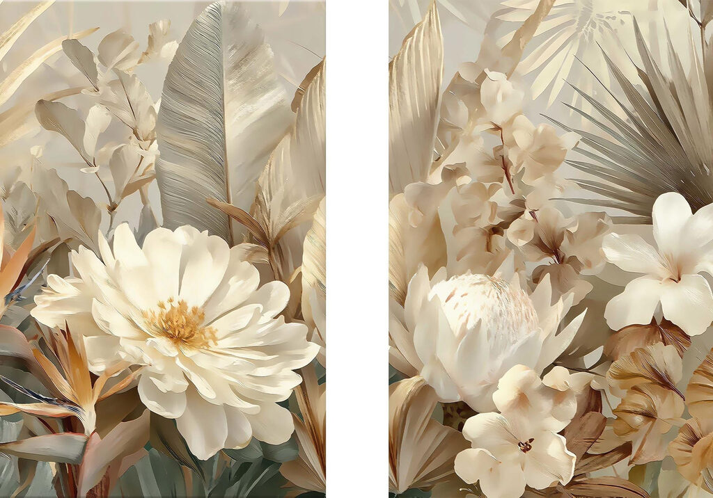 Delicate blooms in warm hues