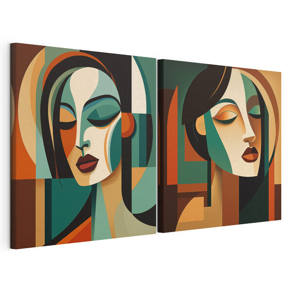 Lámina modular sobre lienzo Lámina modular sobre lienzo Dos imágenes del rostro de una mujer (SKU: m30403)