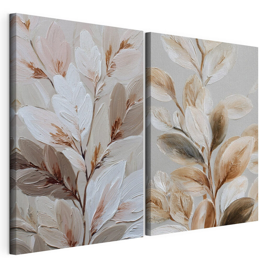 Delicate leaves in soft tones