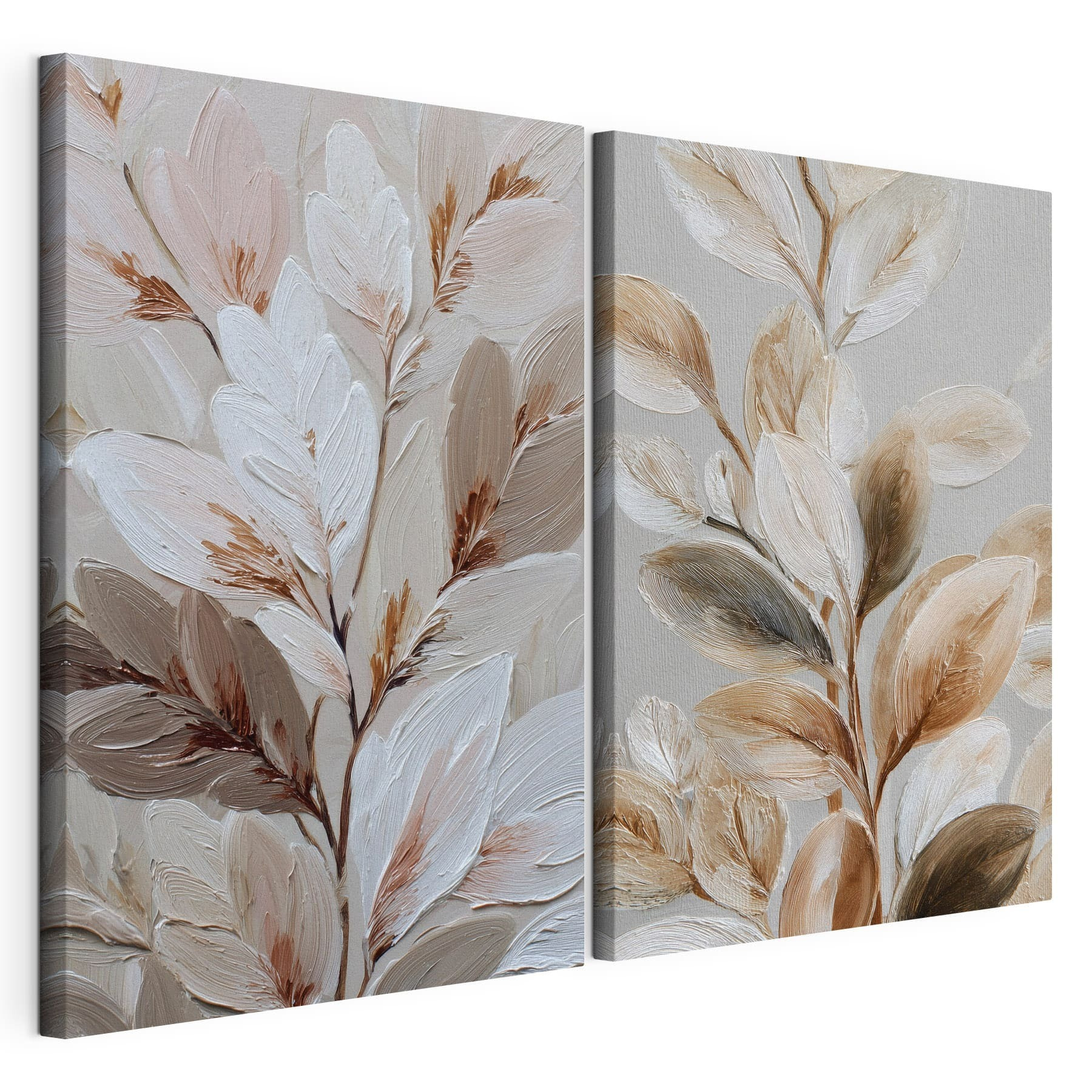 Delicate leaves in soft tones