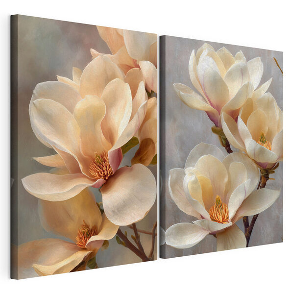 Lámina modular sobre lienzo Lámina modular sobre lienzo Delicadas flores en tonos suaves (SKU: m30419)