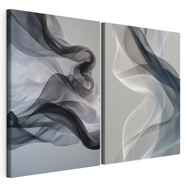 Lámina modular sobre lienzo Lámina modular sobre lienzo Formas fluidas en tonos suaves (SKU: m30426)