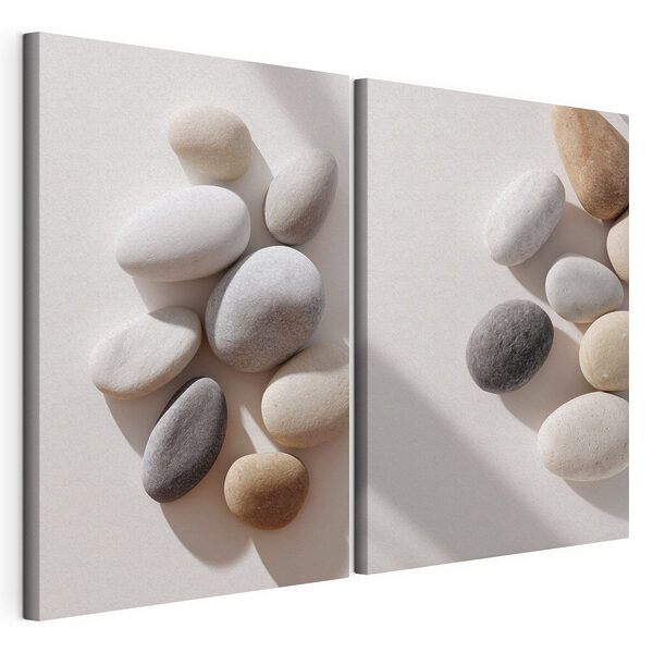 Lámina modular sobre lienzo Conjunto de rocas redondas