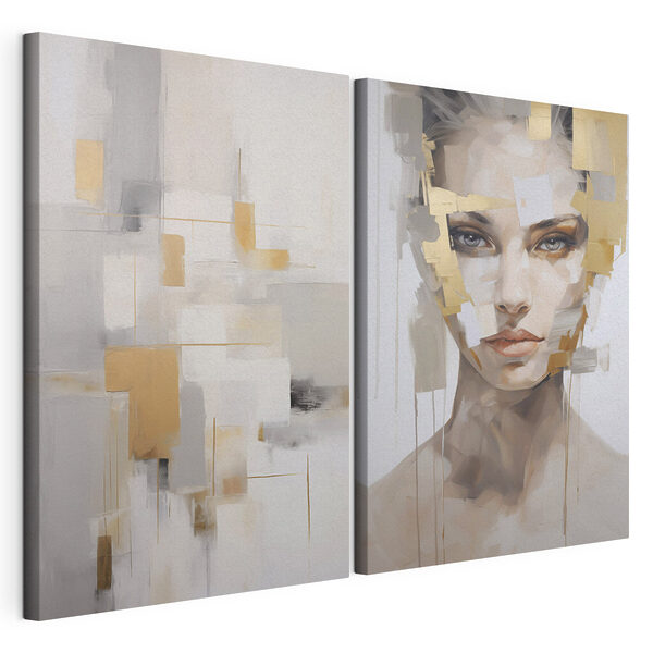 Lámina modular sobre lienzo Lámina modular sobre lienzo Cuadro que representa el rostro de una mujer (SKU: m30436)