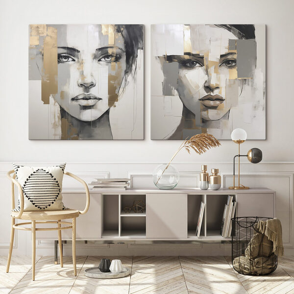 Painting of a woman's face