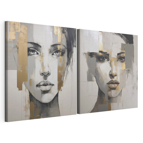 Lámina modular sobre lienzo Lámina modular sobre lienzo Cuadro que representa el rostro de una mujer (SKU: m30441)