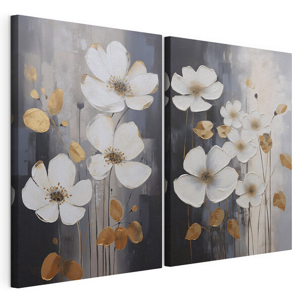 Lámina modular sobre lienzo Lámina modular sobre lienzo Flores elegantes en tonos armoniosos (SKU: m30452)