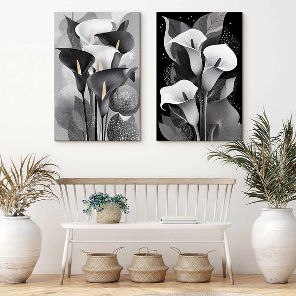 Delicate blooms in monochrome elegance