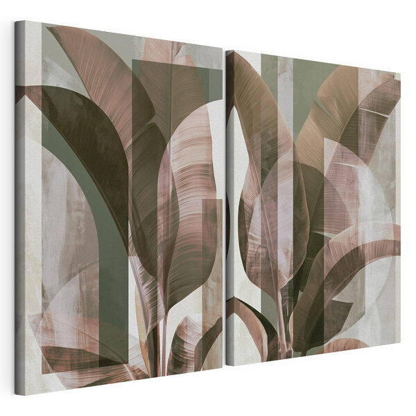 Lámina modular sobre lienzo Lámina modular sobre lienzo Elegancia natural en tonos suaves (SKU: m30464)