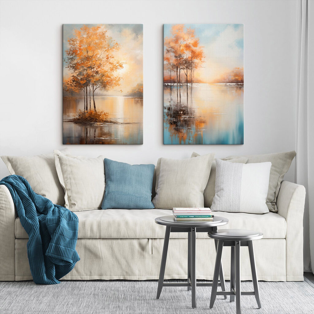 Painting of trees in water